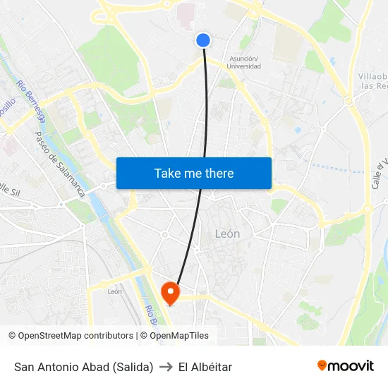 San Antonio Abad (Salida) to El Albéitar map