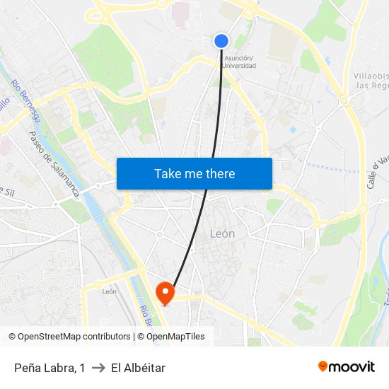 Peña Labra, 1 to El Albéitar map