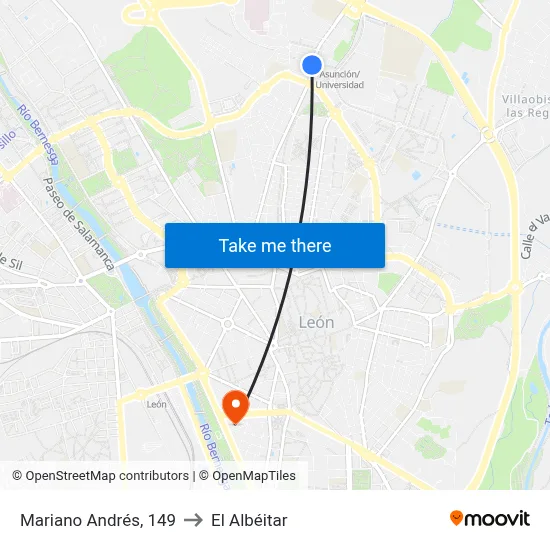 Mariano Andrés, 149 to El Albéitar map