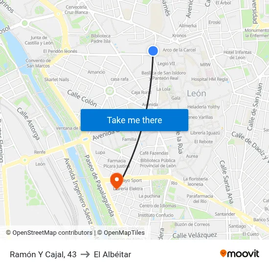 Ramón Y Cajal, 43 to El Albéitar map