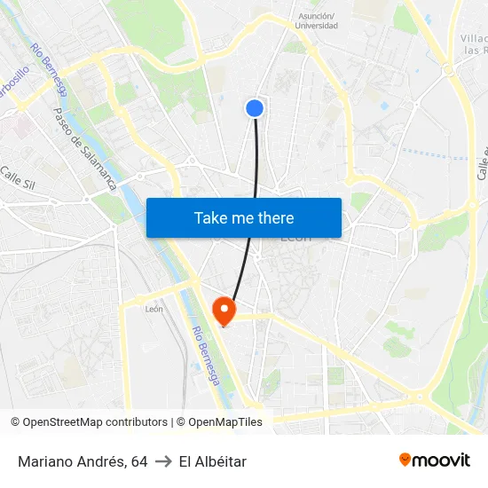 Mariano Andrés, 64 to El Albéitar map