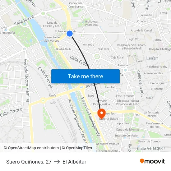 Suero Quiñones, 27 to El Albéitar map