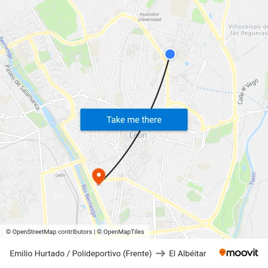 Emilio Hurtado / Polideportivo (Frente) to El Albéitar map