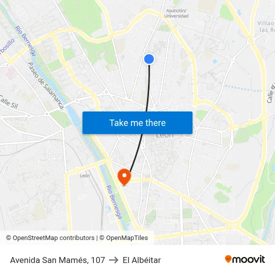 Avenida San Mamés, 107 to El Albéitar map