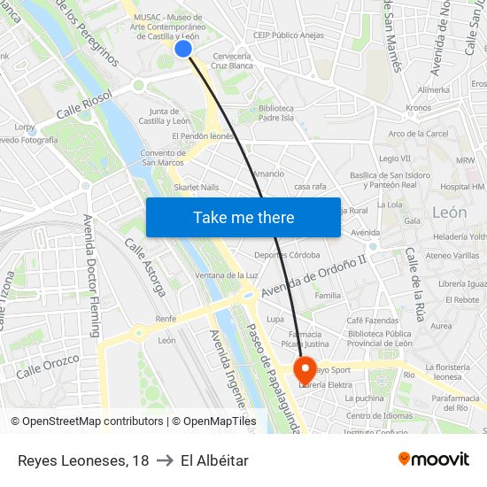 Reyes Leoneses, 18 to El Albéitar map