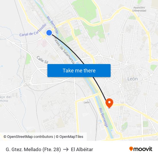 G. Gtez. Mellado (Fte. 28) to El Albéitar map