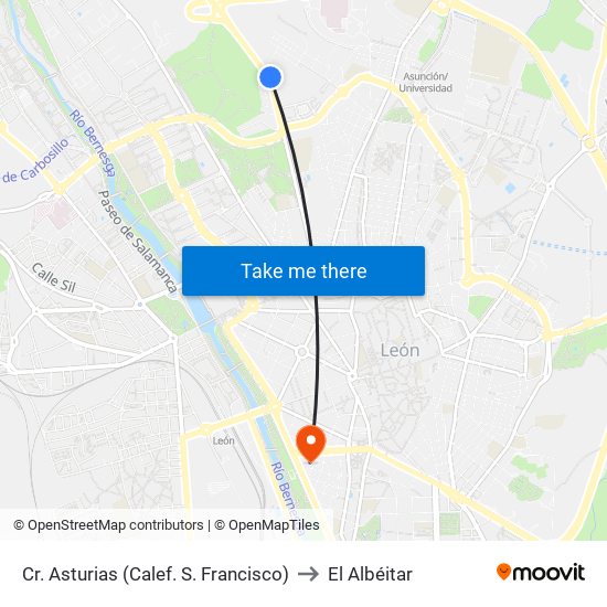 Cr. Asturias (Calef. S. Francisco) to El Albéitar map