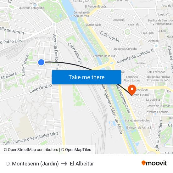 D. Monteserín (Jardín) to El Albéitar map