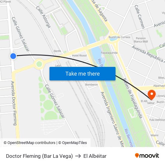 Doctor Fleming (Bar La Vega) to El Albéitar map