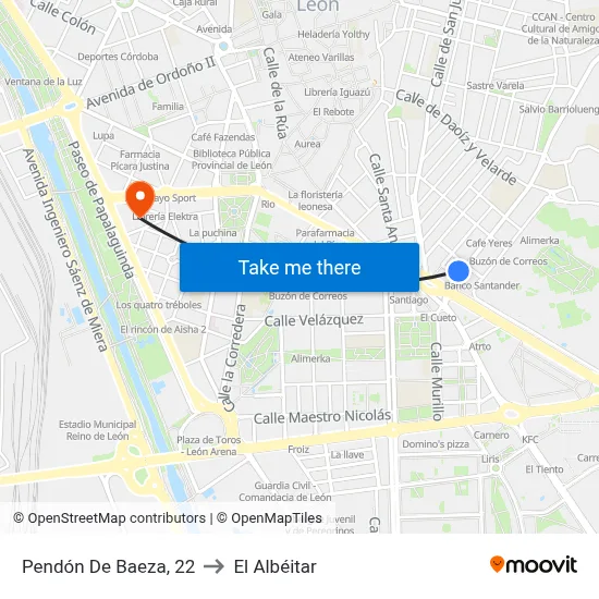 Pendón De Baeza, 22 to El Albéitar map