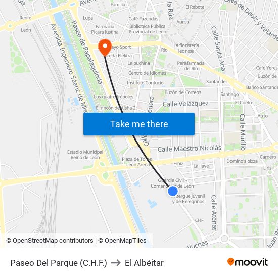 Paseo Del Parque (C.H.F.) to El Albéitar map