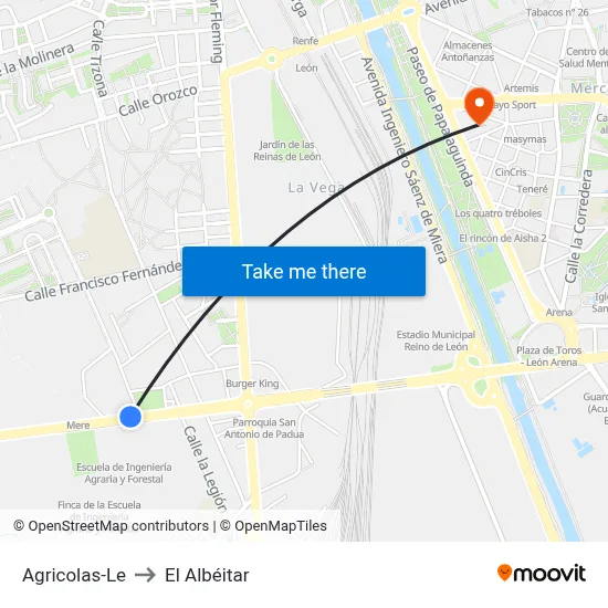 Agricolas-Le to El Albéitar map