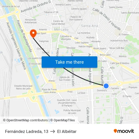 Fernández Ladreda, 13 to El Albéitar map