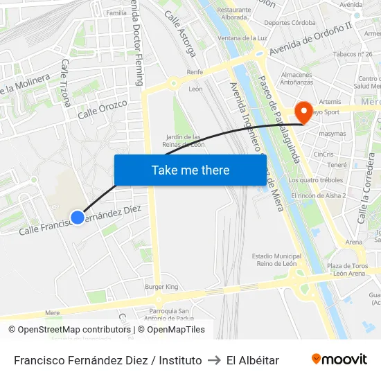 Francisco Fernández Diez / Instituto to El Albéitar map