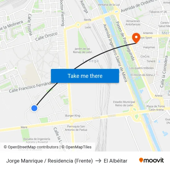 Jorge Manrique / Residencia (Frente) to El Albéitar map