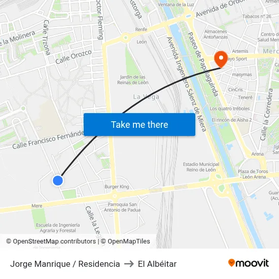 Jorge Manrique / Residencia to El Albéitar map