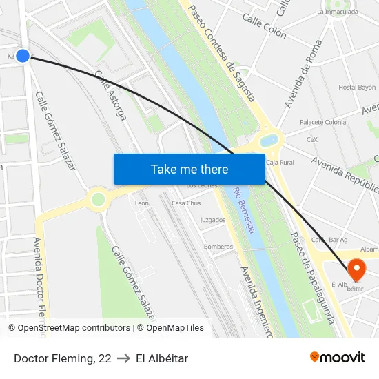 Doctor Fleming, 22 to El Albéitar map