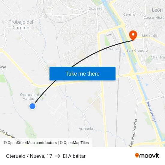 Oteruelo / Nueva, 17 to El Albéitar map