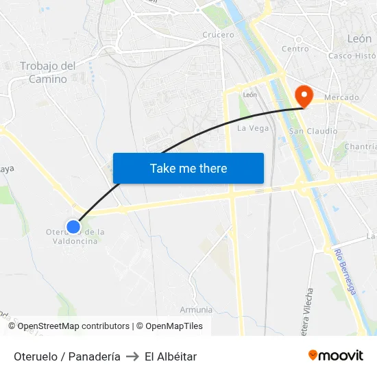 Oteruelo / Panadería to El Albéitar map