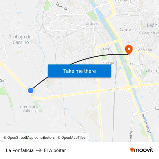 La Fonfalicia to El Albéitar map