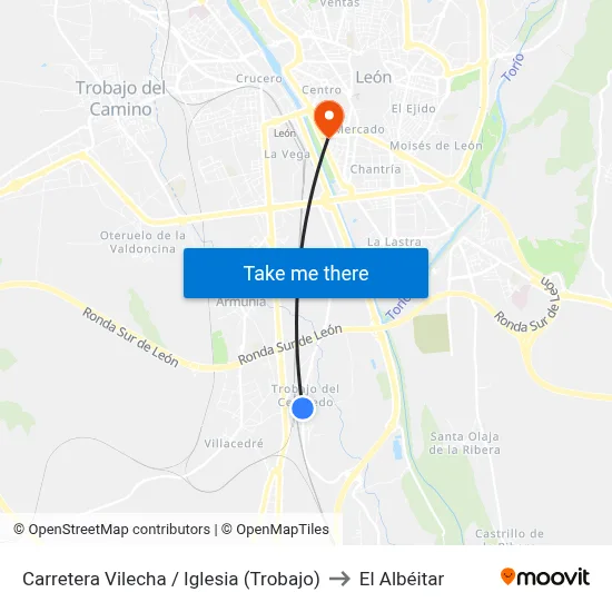 Carretera Vilecha / Iglesia (Trobajo) to El Albéitar map