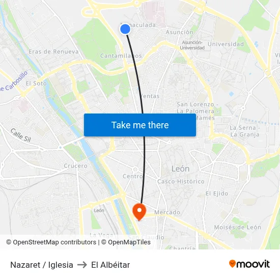 Nazaret / Iglesia to El Albéitar map