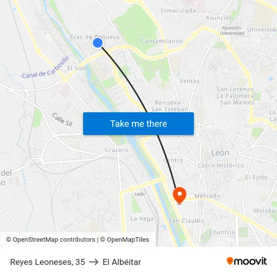 Reyes Leoneses, 35 to El Albéitar map