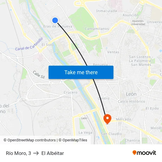 Río Moro, 3 to El Albéitar map