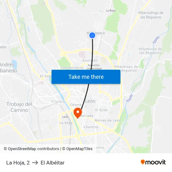 La Hoja, 2 to El Albéitar map