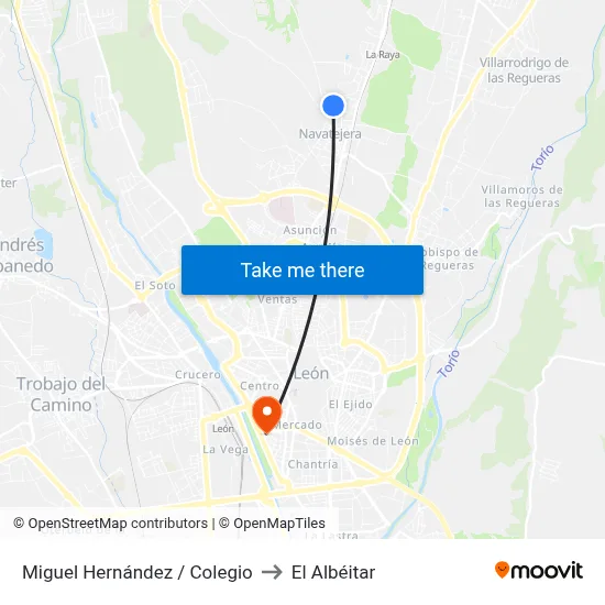 Miguel Hernández / Colegio to El Albéitar map