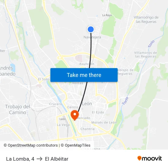La Lomba, 4 to El Albéitar map