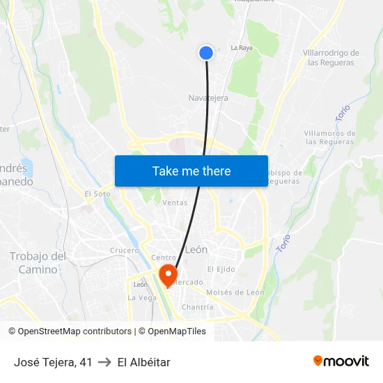 José Tejera, 41 to El Albéitar map