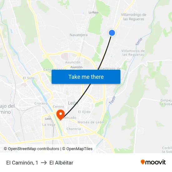 El Caminón, 1 to El Albéitar map