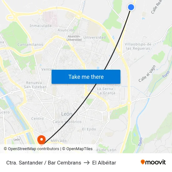 Ctra. Santander / Bar Cembrans to El Albéitar map