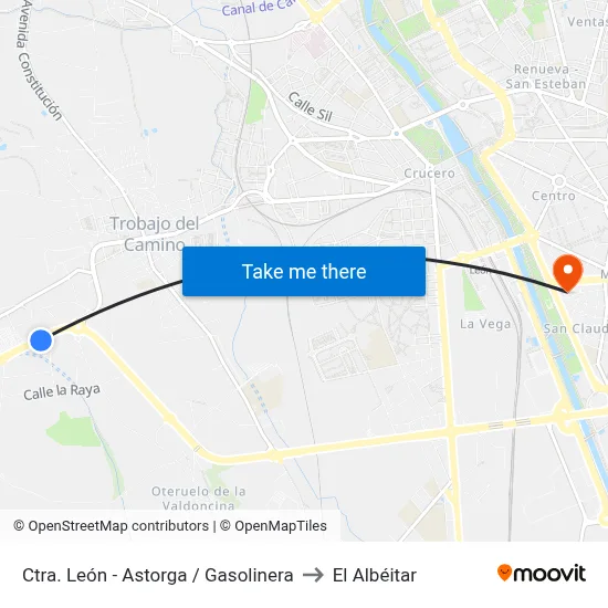 Ctra. León - Astorga / Gasolinera to El Albéitar map