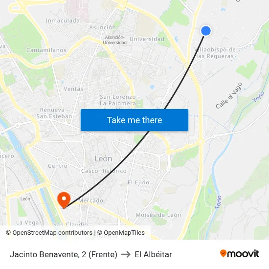 Jacinto Benavente, 2 (Frente) to El Albéitar map
