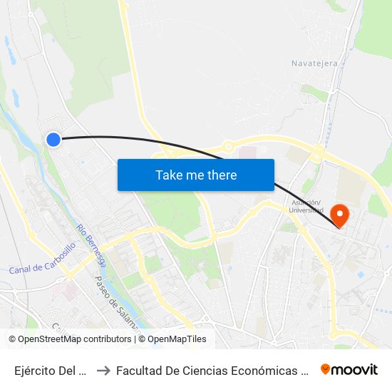 Ejército Del Aire, 70 to Facultad De Ciencias Económicas Y Empresariales map