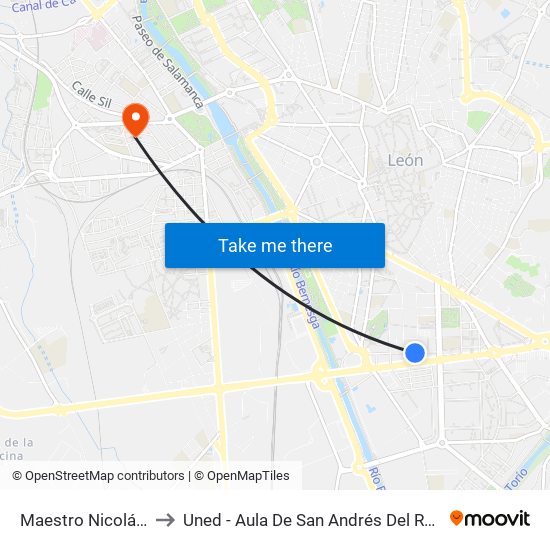 Maestro Nicolás, 44 to Uned - Aula De San Andrés Del Rabanedo map