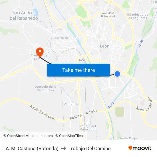 A. M. Castaño (Rotonda) to Trobajo Del Camino map