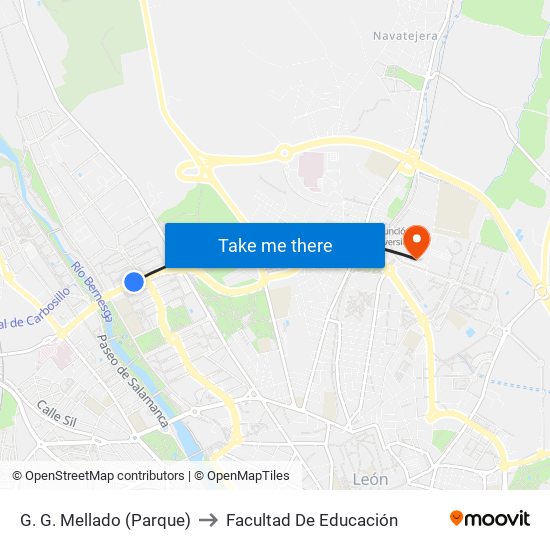 G. G. Mellado (Parque) to Facultad De Educación map