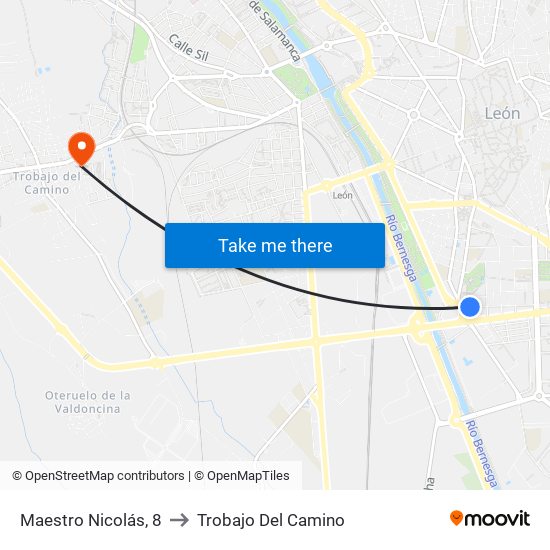 Maestro Nicolás, 8 to Trobajo Del Camino map