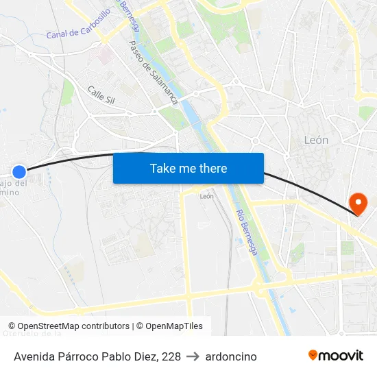 Avenida Párroco Pablo Diez, 228 to ardoncino map