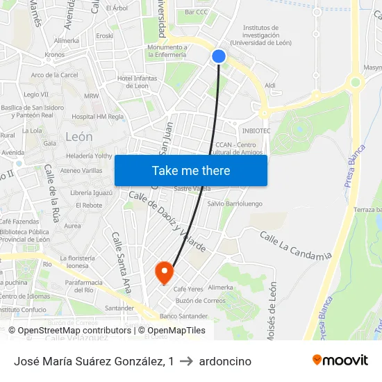 José María Suárez González, 1 to ardoncino map
