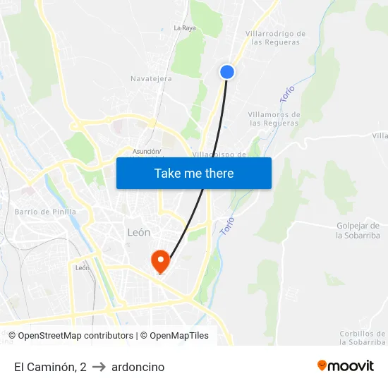 El Caminón, 2 to ardoncino map