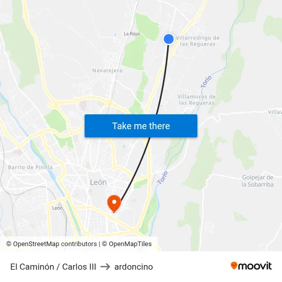El Caminón / Carlos III to ardoncino map