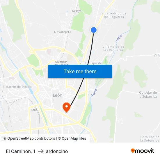 El Caminón, 1 to ardoncino map