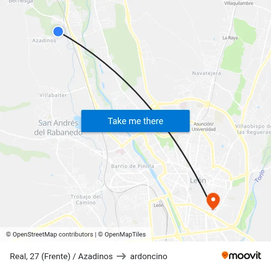 Real, 27 (Frente) / Azadinos to ardoncino map