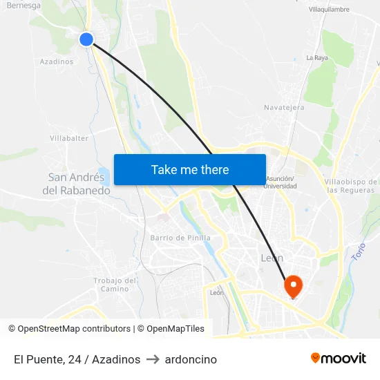 El Puente, 24 / Azadinos to ardoncino map