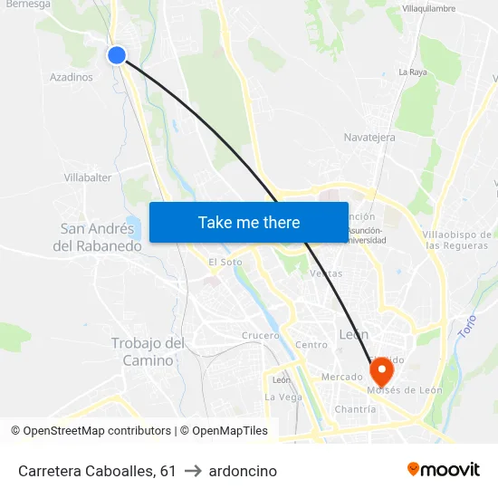 Carretera Caboalles, 61 to ardoncino map