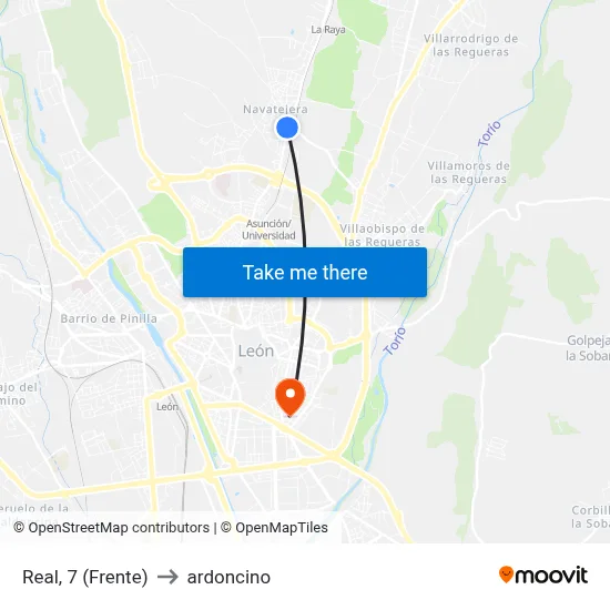 Real, 7 (Frente) to ardoncino map